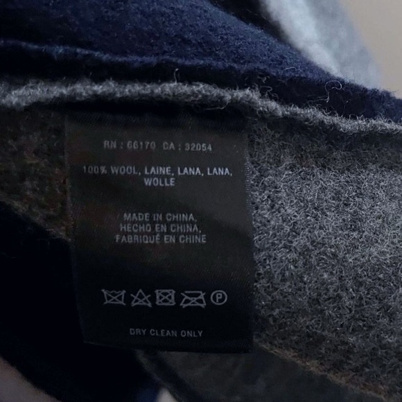 Anthropologie Wool Gray and Navy Open Front Cardigan Twee Indie Boho Casual Fall - Picture 4 of 4